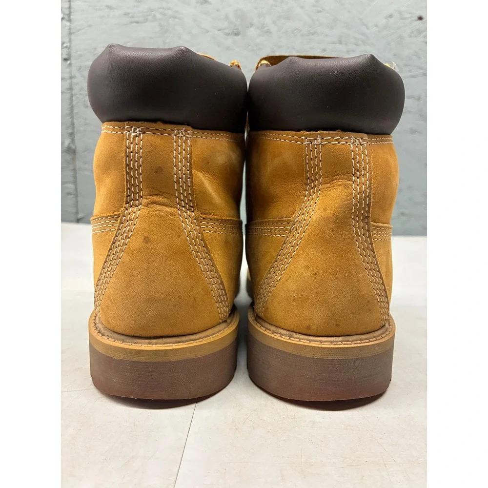 Timberland 6 Inch Premium Waterproof Boots Youth 4.5 Brown Nubuck Leather